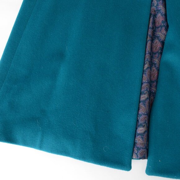 Teal Long Women's Coat - Picture 7 of 12